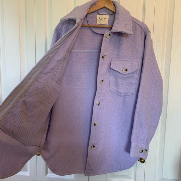 RD Style Lavender Purple Blaire Shacket Longsleeve Shirt Jacket Women's Medium - Picture 7 of 16